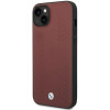 BMW BMHCP14S22RFGR Leather Diamond Pattern funda rígida para iPhone 14 6,1", burdeos