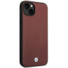 BMW BMHCP14S22RFGR Leather Diamond Pattern funda rígida para iPhone 14 6,1", burdeos