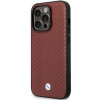 BMW BMHCP14X22RFGR Leather Diamond Pattern funda rígida para iPhone 14 Pro Max 6,7", burdeos