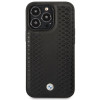 BMW BMHCP14L22RFGK Leather Diamond Pattern funda rígida para iPhone 14 Pro 6,1", negra