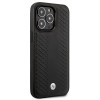 BMW BMHCP14L22RFGK Leather Diamond Pattern funda rígida para iPhone 14 Pro 6,1", negra