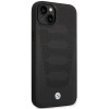 BMW BMHCP14S22RPSK funda para iPhone 14, negra, Leather Seats Pattern