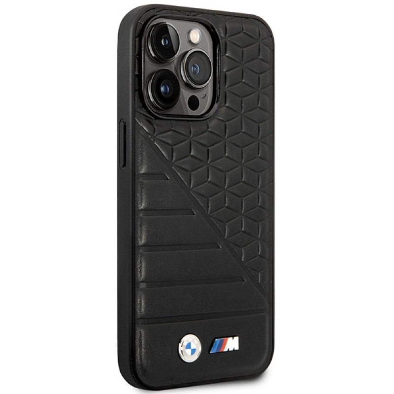 BMW BMHCP14L22PMGK funda para iPhone 14 Pro, negra, Bi Pattern