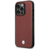 BMW BMHMP14X22RFGR Leather Diamond Pattern MagSafe funda para Apple iPhone 14 Pro Max 6,7″, burdeos