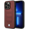 BMW BMHMP14L22RPSR Leather Seats Pattern MagSafe funda para Apple iPhone 14 Pro 6,1″, burdeos