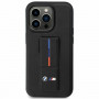 BMW BMHCP14M22GSLK Grip Stand Hot Stamp funda rígida para Apple iPhone 14 Plus / 15 Plus, negra