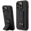 BMW BMHCP14L22GSLK Grip Stand Hot Stamp funda rígida para Apple iPhone 14 Pro, negra