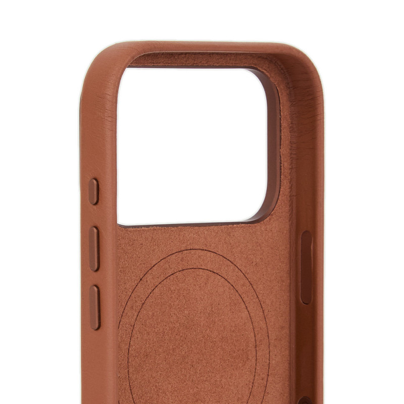 Mujjo Troubadour funda de piel para Apple iPhone 18 Pro / 17 Pro, MagSafe, marrón claro