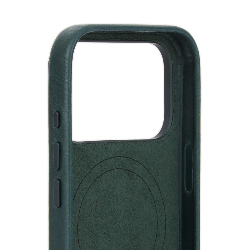 Mujjo Troubadour funda de piel para Apple iPhone 18 Pro / 17 Pro, MagSafe, verde obsidiana