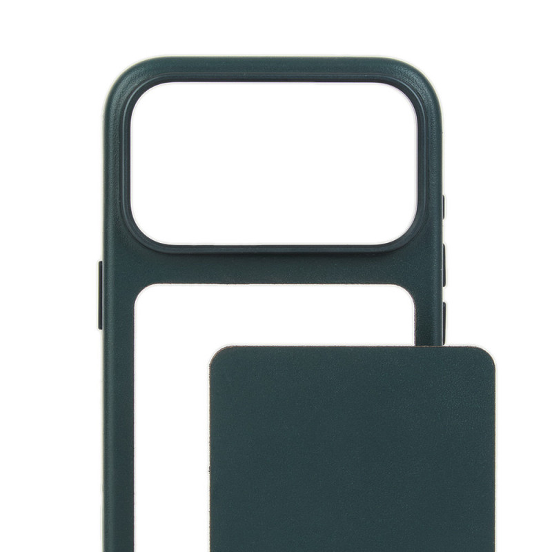 Mujjo Troubadour Modular Leather Case funda de piel para Apple iPhone 18 Pro Max / 17 Pro Max, MagSafe, verde obsidiana