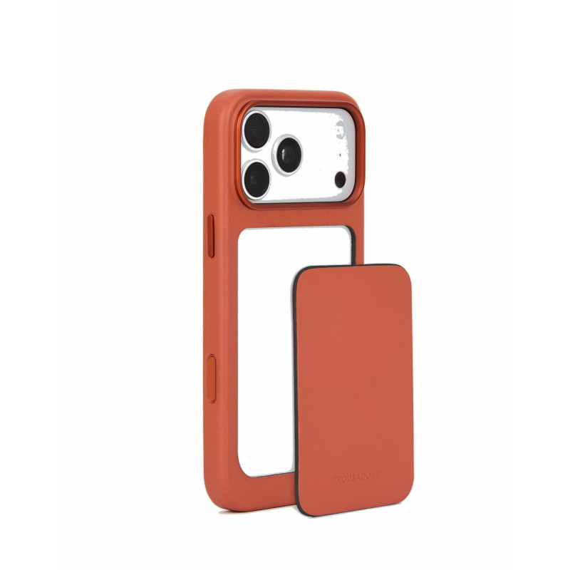Mujjo Troubadour Modular Leather Case funda de piel para Apple iPhone 18 Pro Max / 17 Pro Max, MagSafe, terracota