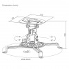 Maclean MC-200 W soporte de techo para proyectores, acero, 54–320 mm, hasta 13,5 kg, blanco