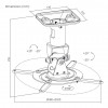 Maclean MC-208 W soporte de techo para proyectores, acero, 180–310 mm, hasta 15 kg, blanco