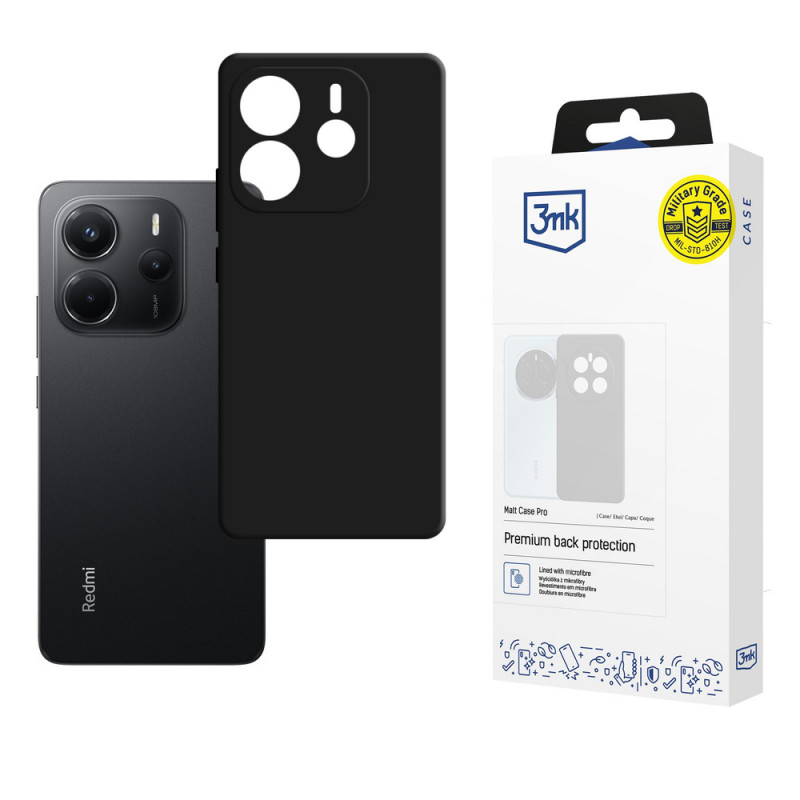 3MK Matt Case Pro funda para Xiaomi Redmi Note 14 4G, negra