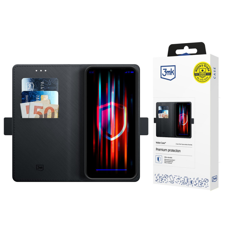 3MK Wallet Case funda tipo cartera para Samsung Galaxy S25 Edge, negra