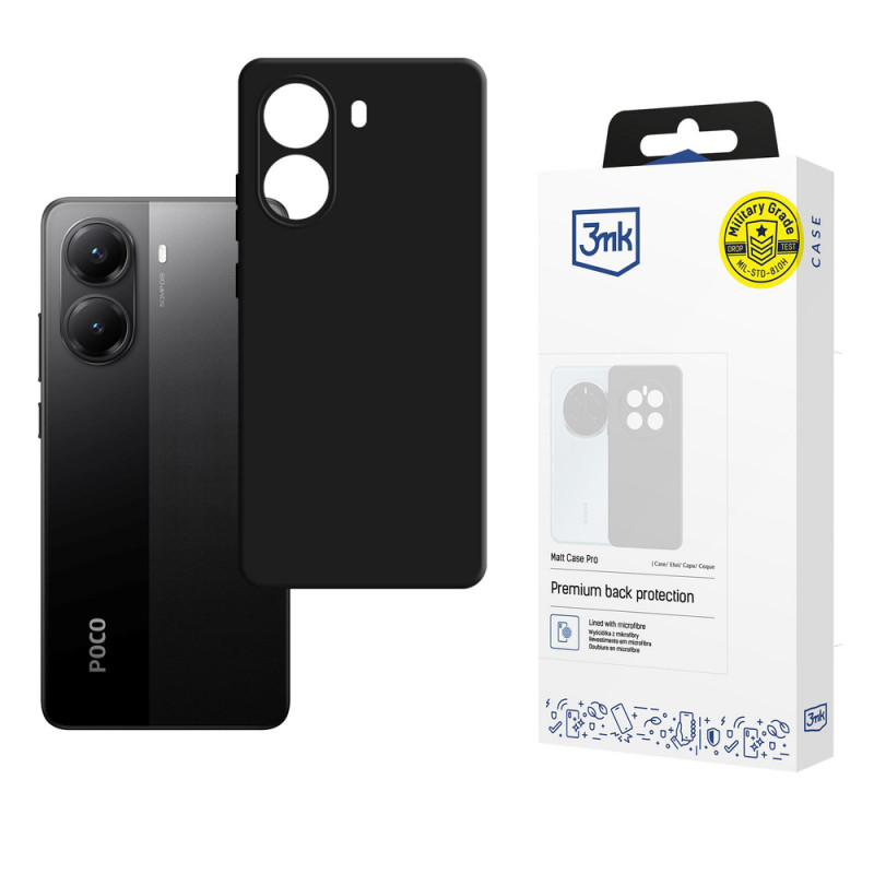 3MK Matt Case Pro funda para Poco X7 Pro 5G, negra