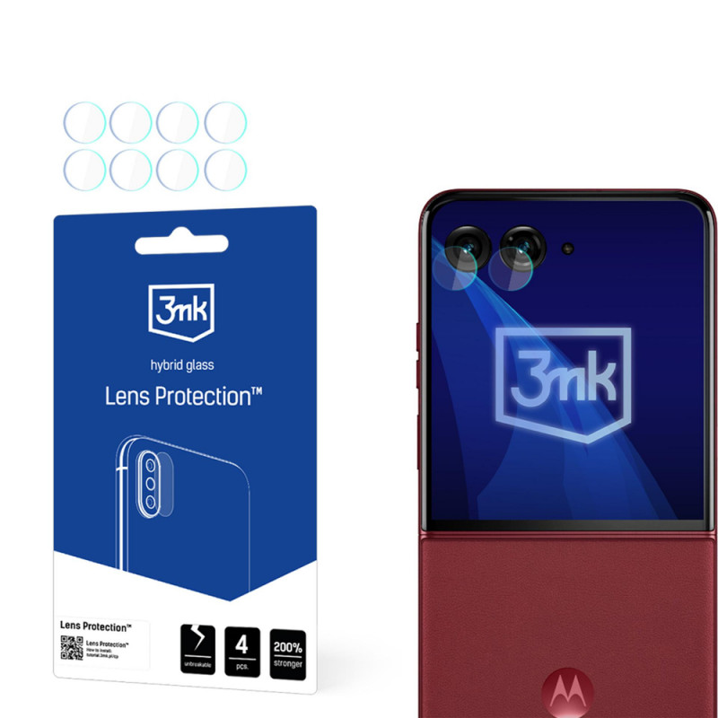 3MK Lens Protection protector de cristal híbrido para la cámara del Motorola Razr 60 Ultra (4 uds.)