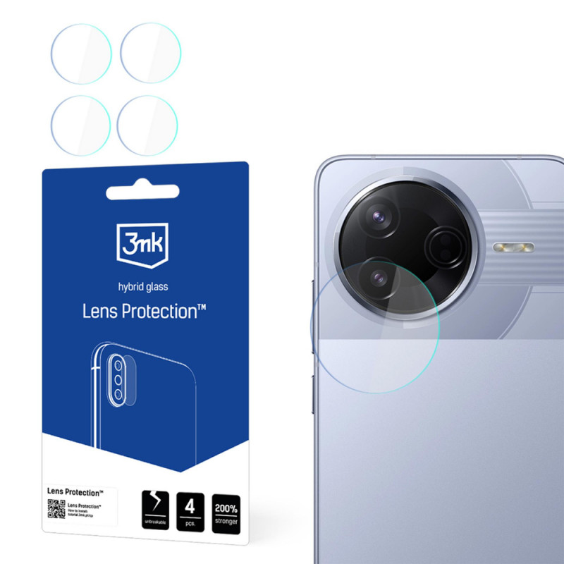 3MK Lens Protection cristal híbrido para la lente de la cámara Xiaomi POCO F7 Pro (4 uds.)