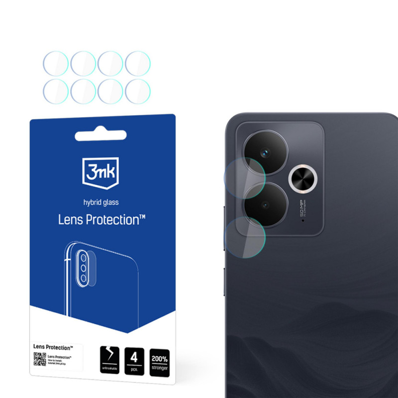 3MK Lens Protection cristal híbrido para la lente de la cámara del Realme 14 5G / 14T 5G (4 uds.)