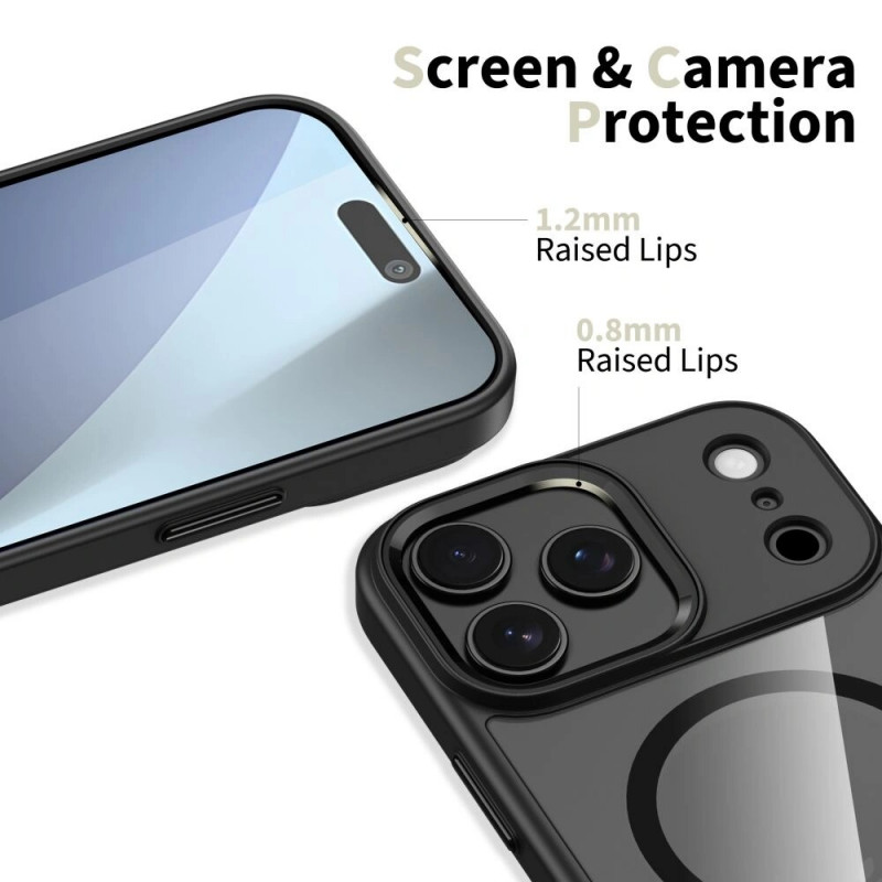 Tech-Protect MagMat MagSafe funda para Apple iPhone 17 Pro Max, negro/transparente