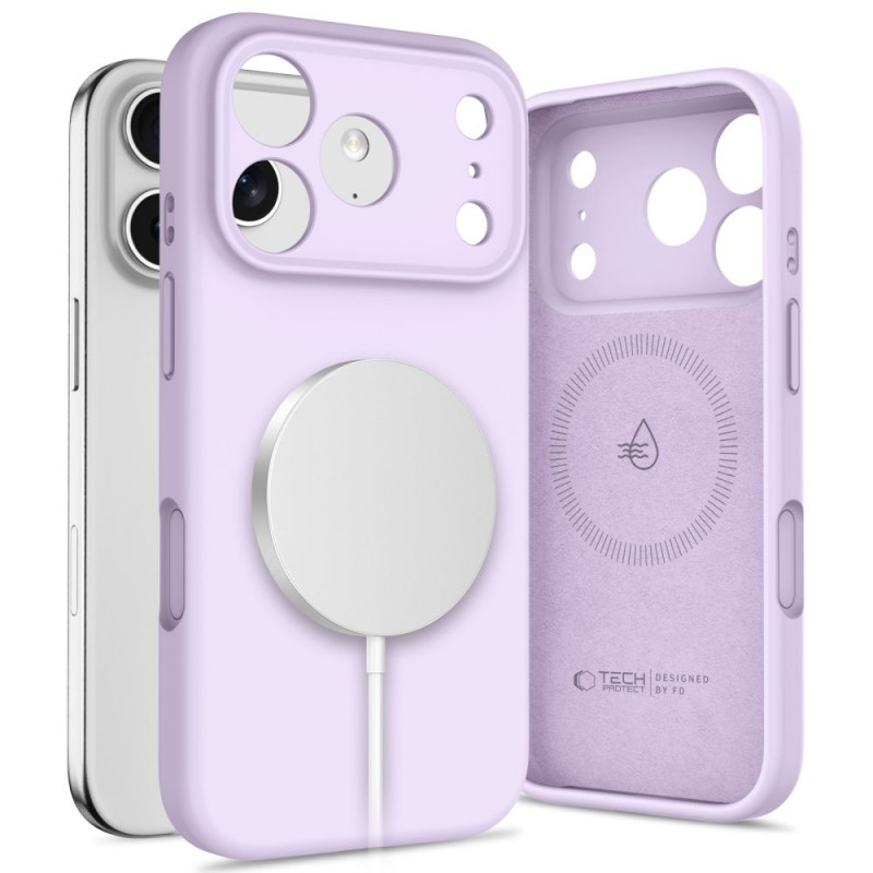 Tech-Protect Silicone MagSafe funda para Apple iPhone 17 Pro, malva, THP4521
