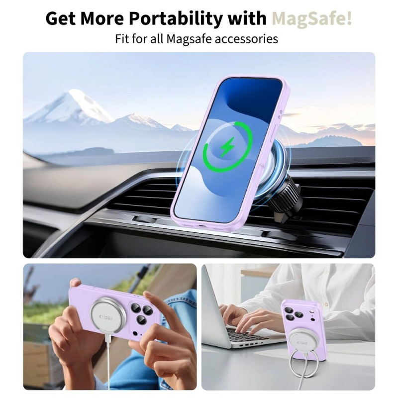 Tech-Protect Silicone MagSafe funda para Apple iPhone 17 Pro, malva, THP4521