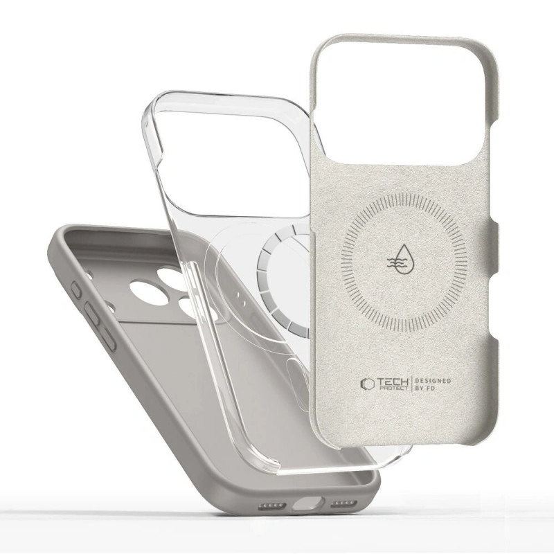 Tech-Protect Silicone MagSafe funda para Apple iPhone 17 Pro, gris piedra