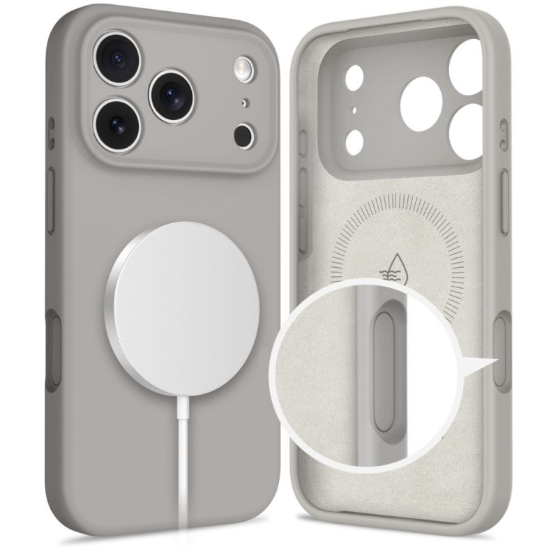 Tech-Protect Silicone MagSafe funda para Apple iPhone 17 Pro, gris piedra