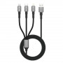 Tech-Protect UltraBoost DNA cable 3 en 1 de USB-A a Lightning / USB-C / Micro-USB, 3 A, 120 cm, gris hierro