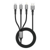 Tech-Protect UltraBoost DNA cable 3 en 1 de USB-A a Lightning / USB-C / Micro-USB, 3 A, 120 cm, gris hierro