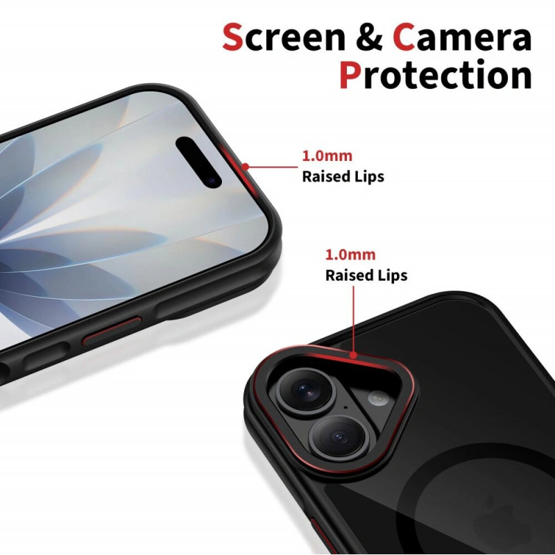 Tech-Protect MagHybrid MagSafe funda para Apple iPhone 17, negro/rojo