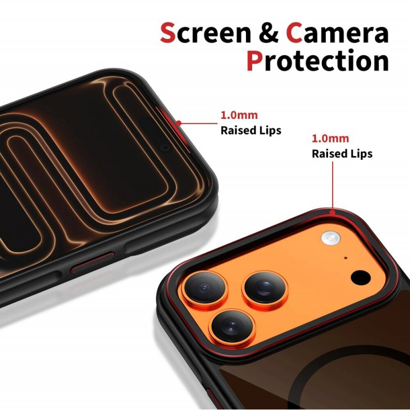 Funda Tech-Protect MagHybrid MagSafe para Apple iPhone 17 Pro, negra/roja