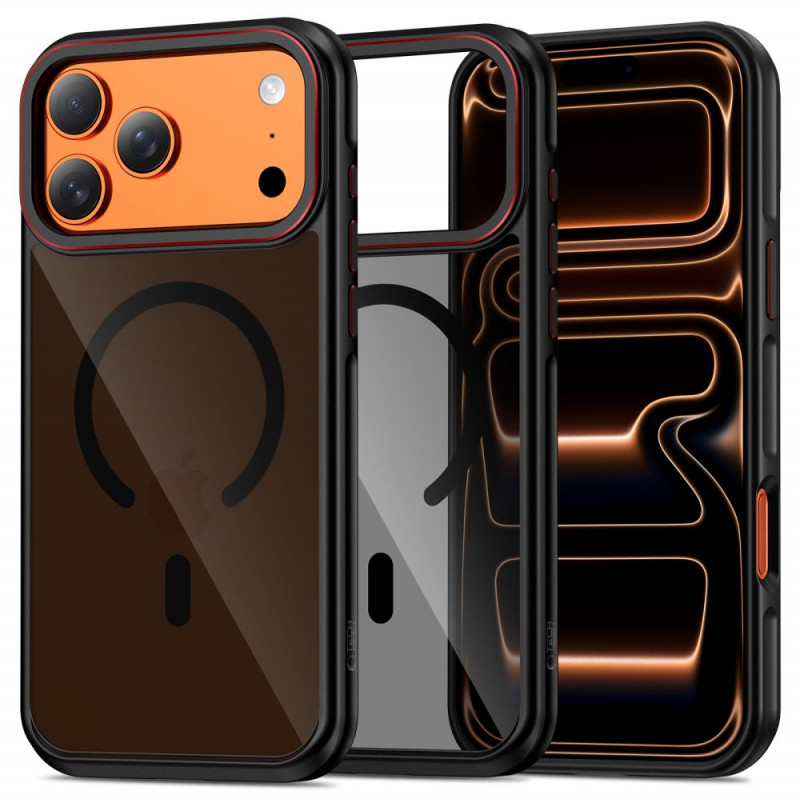Funda Tech-Protect MagHybrid MagSafe para Apple iPhone 17 Pro Max, negra/roja