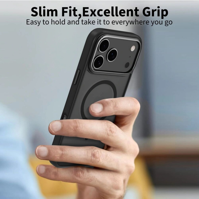 Funda Tech-Protect MagEdge MagSafe para Apple iPhone 17 Pro, negro mate/gris metálico oscuro