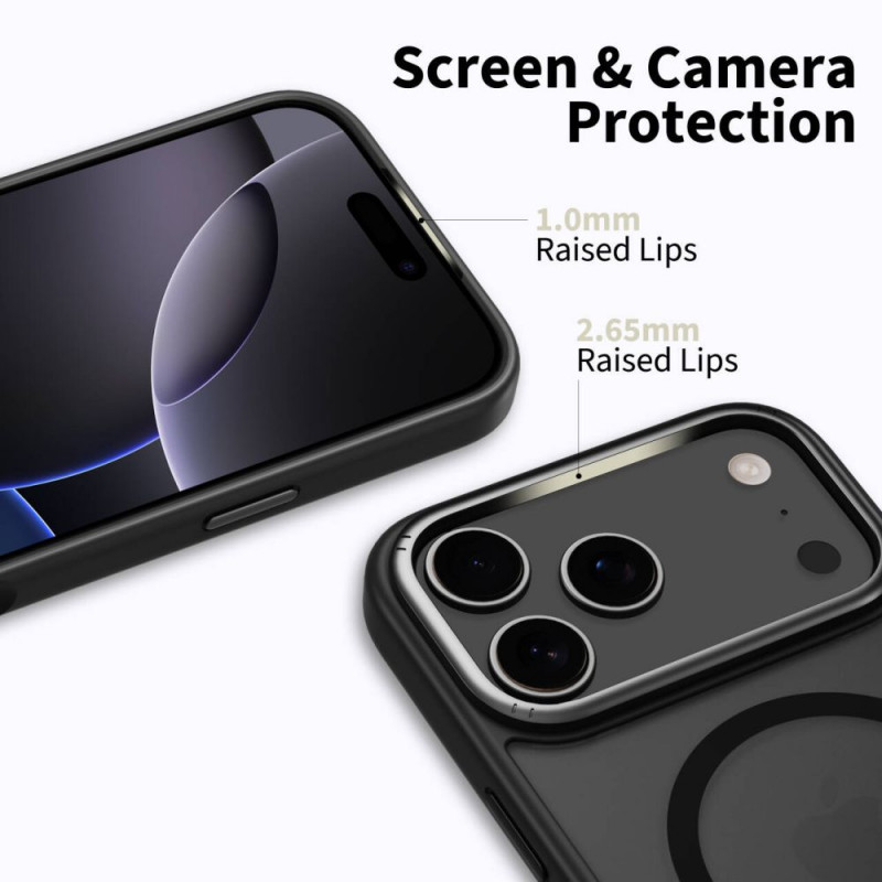 Funda Tech-Protect MagEdge MagSafe para Apple iPhone 17 Pro Max, negro mate/gris metálico oscuro
