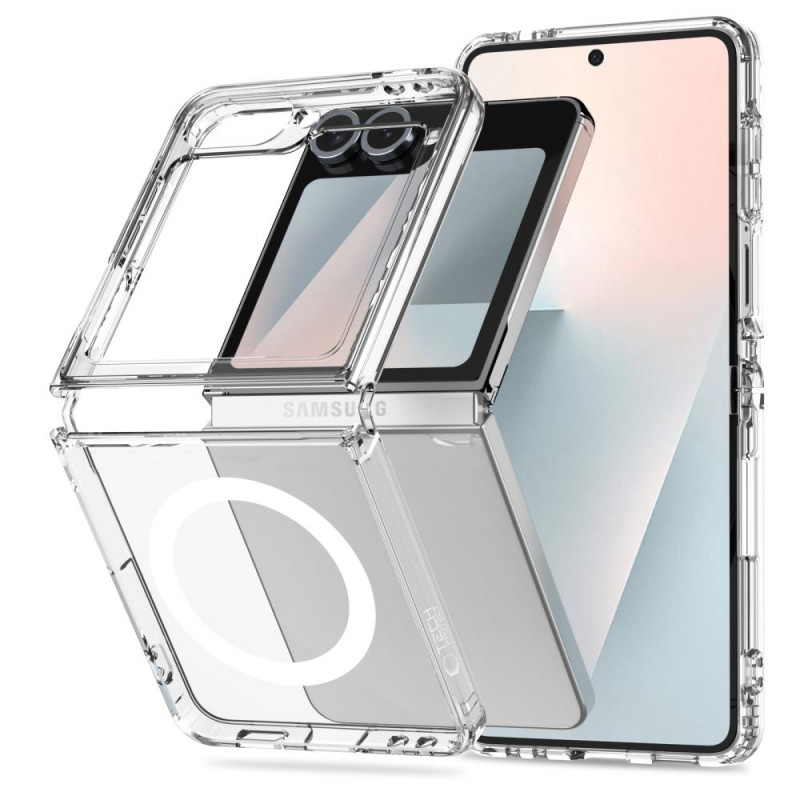 Funda Tech-Protect Flexair Hybrid MagSafe para Samsung Galaxy Z Flip 6 / 7 FE, transparente