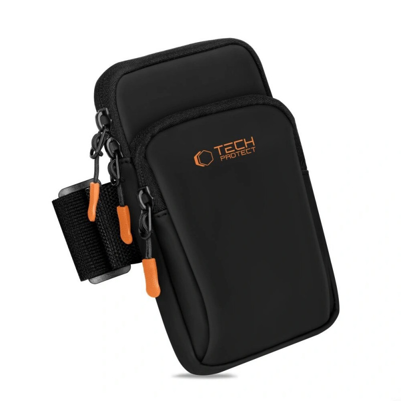 Tech-Protect M7 brazalete deportivo universal (funda), negro/naranja