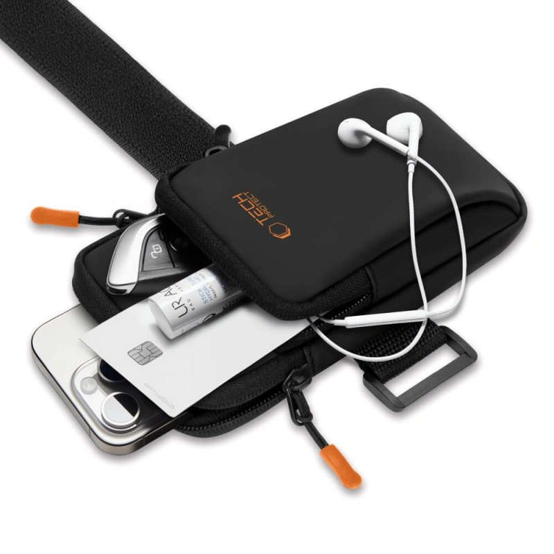 Tech-Protect M7 brazalete deportivo universal (funda), negro/naranja