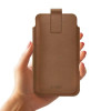 Tech-Protect SM65 funda universal para móvil, 6,0-6,9 pulgadas, piel ecológica, marrón