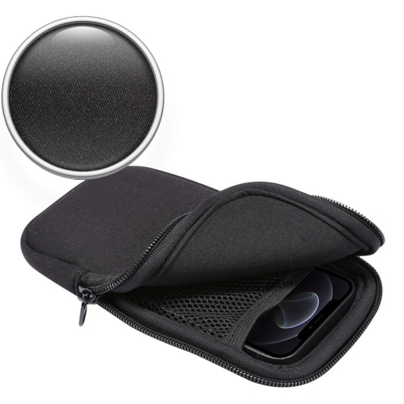 Tech-Protect SM70 funda universal para móvil, 6,0-7,2 pulgadas, neopreno, con correa para el cuello, negra