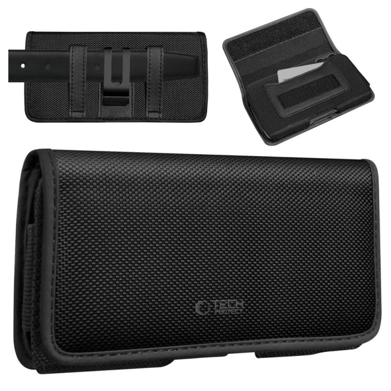 Tech-Protect SM90 funda universal de cinturón para móvil, 5,8-6,8 pulgadas, nailon, negra