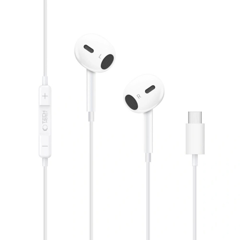 Tech-Protect Ultraboost Core G2 auriculares USB-C, blancos