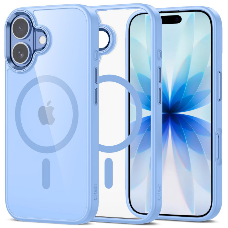 Tech-Protect MagMat MagSafe funda para Apple iPhone 17, azul niebla/transparente