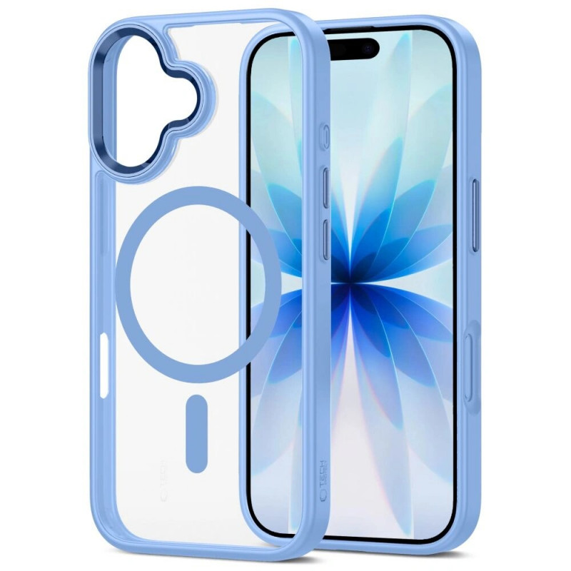 Tech-Protect MagMat MagSafe funda para Apple iPhone 17, azul niebla/transparente