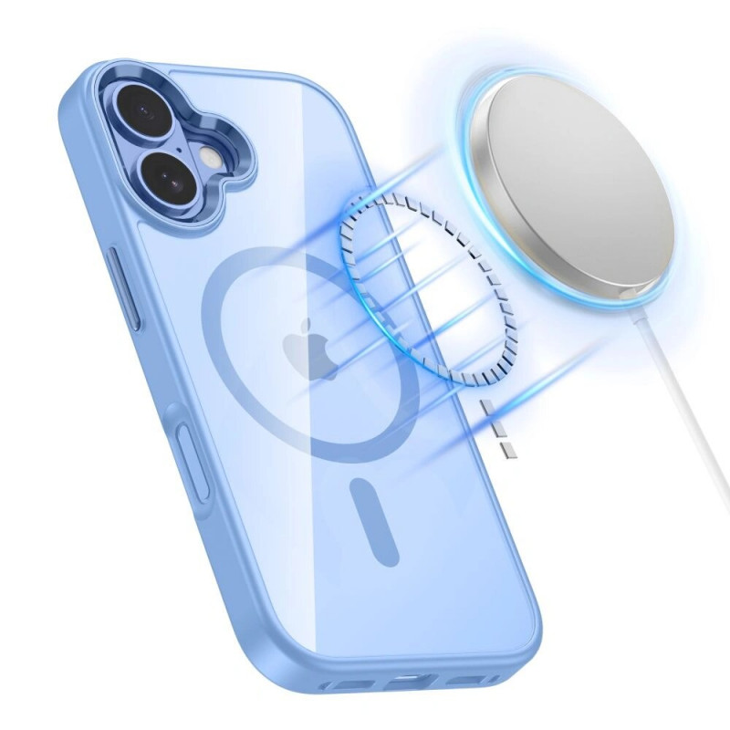 Tech-Protect MagMat MagSafe funda para Apple iPhone 17, azul niebla/transparente