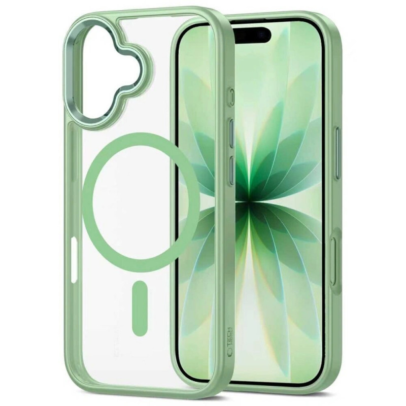 Tech-Protect MagMat MagSafe funda para Apple iPhone 17, salvia/transparente