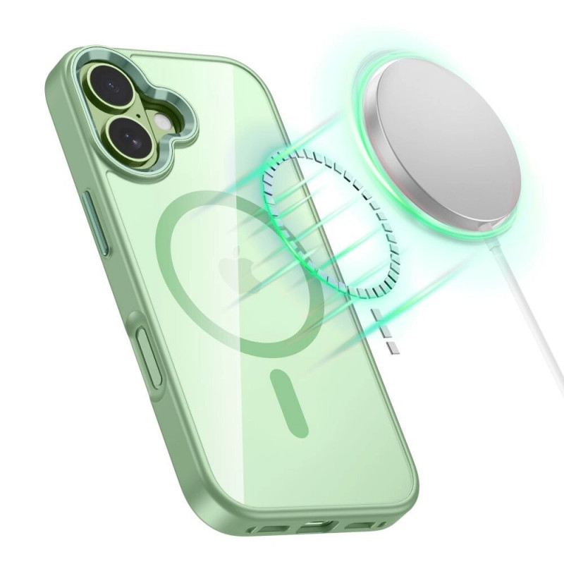 Tech-Protect MagMat MagSafe funda para Apple iPhone 17, salvia/transparente