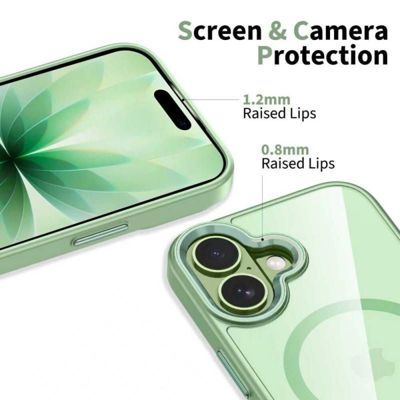 Tech-Protect MagMat MagSafe funda para Apple iPhone 17, salvia/transparente