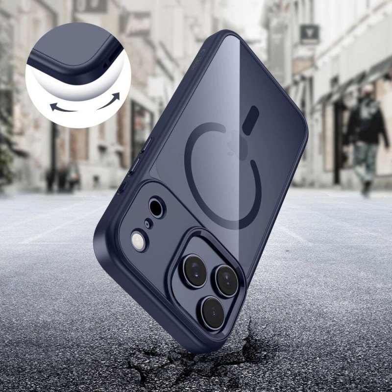 Tech-Protect MagMat MagSafe funda para Apple iPhone 17 Pro, azul profundo/transparente