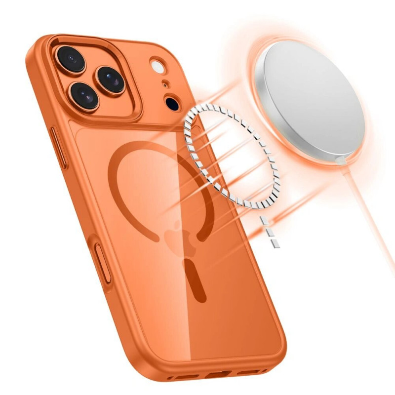 Tech-Protect MagMat MagSafe funda para Apple iPhone 17 Pro Max, naranja cósmico/transparente